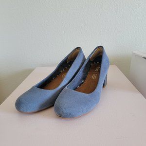 Blue TOMS block heels